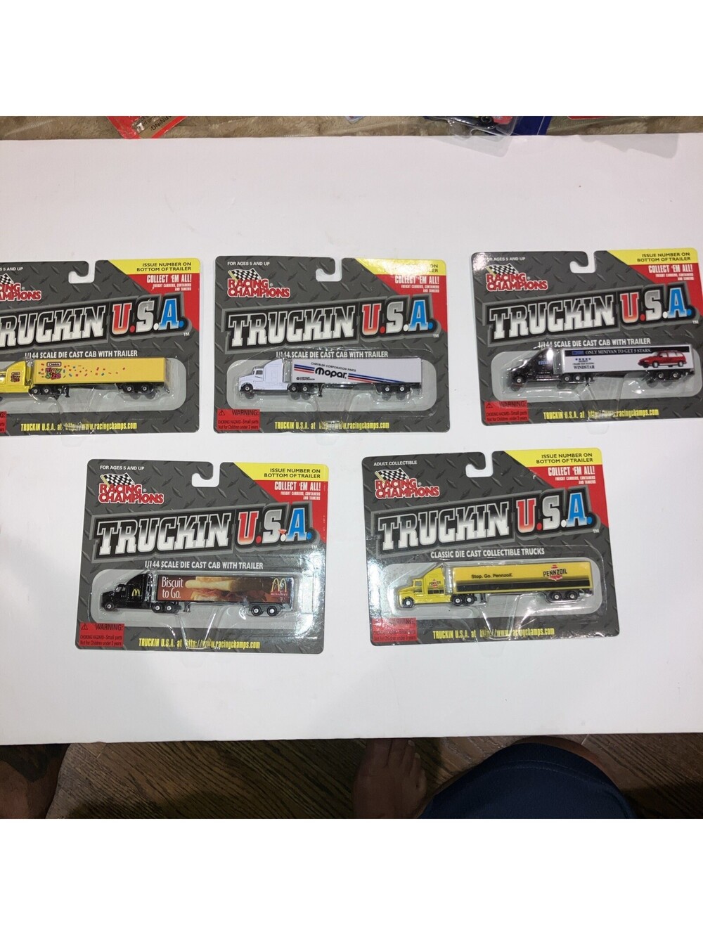 VINTAGE 1998 Lot Of 6 Racing Champions Truckin USA 1/144 Scale NEW